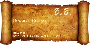 Bodosi Benke névjegykártya